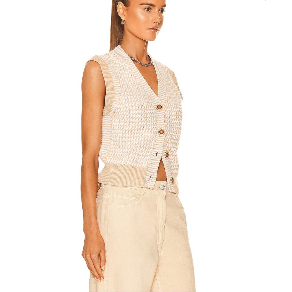 Re/Done 50’s light Beige Knit Cardigan Vest size M